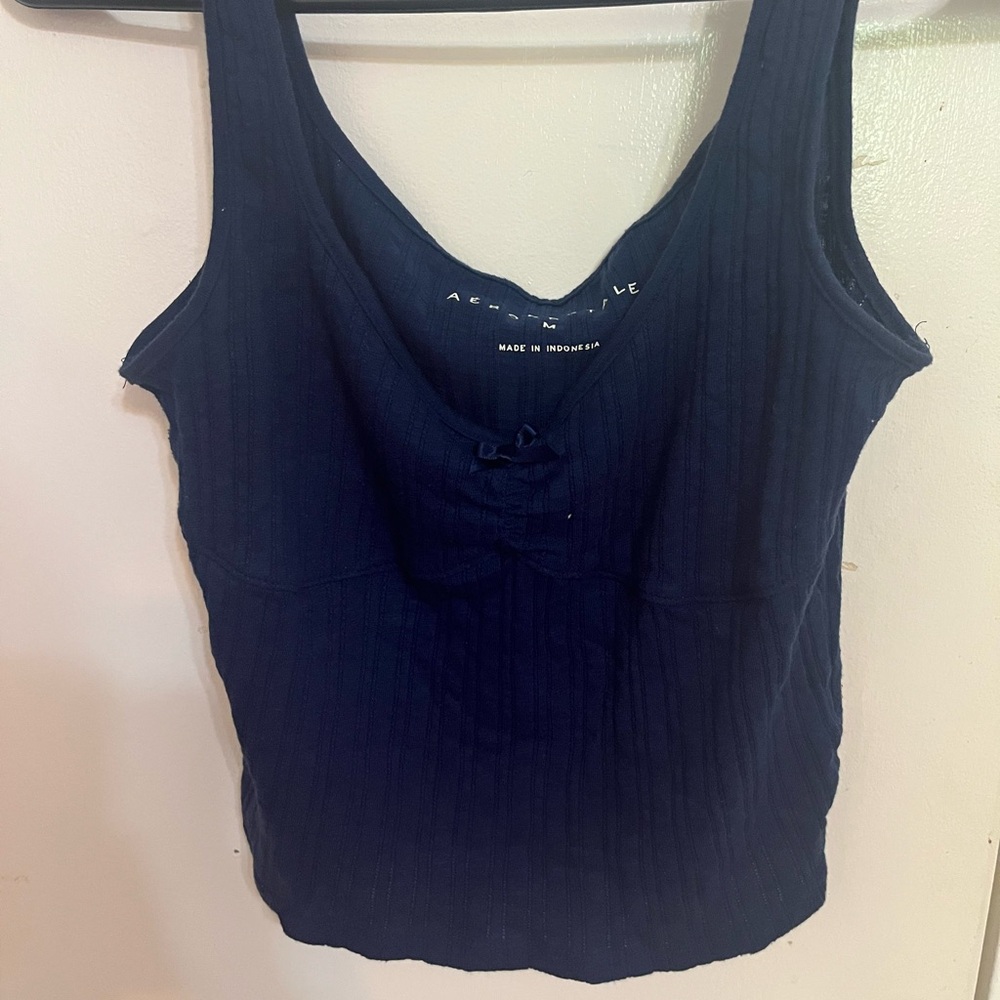 Aeropostale Black Ruched Sleeveless Crop Top